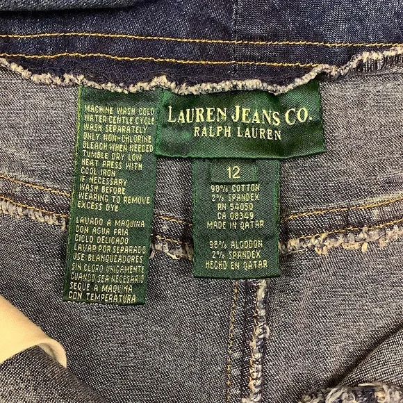 Lauren Jeans Co. Ralph Lauren High Waisted Stretch Denim Skirt, Size 12 - Picture 6 of 9